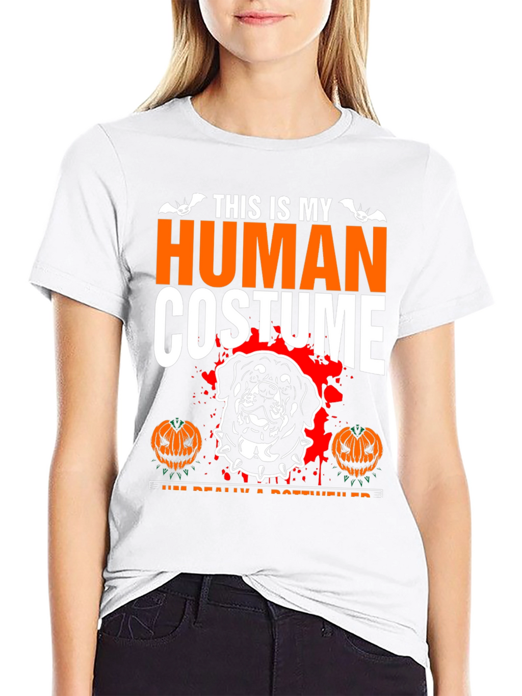 Halloween Rottweiler Human Costume T-Shirt