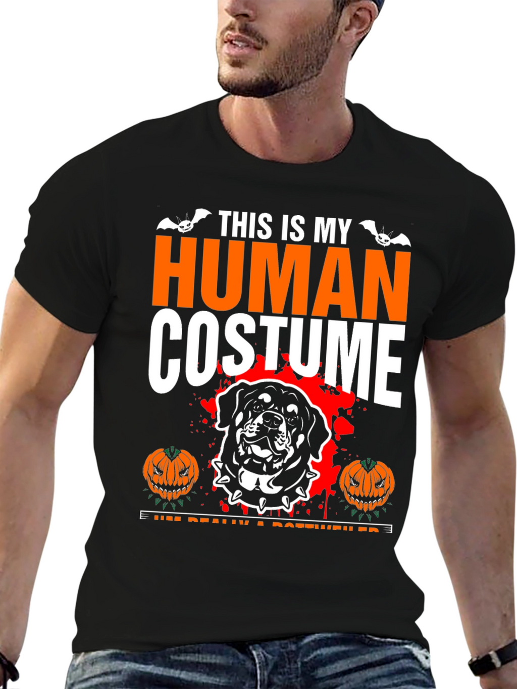 Halloween Rottweiler Human Costume T-Shirt