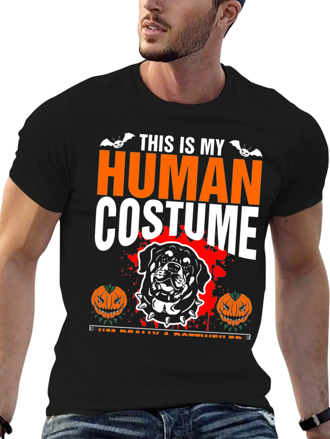 Halloween Rottweiler Human Costume T-Shirt