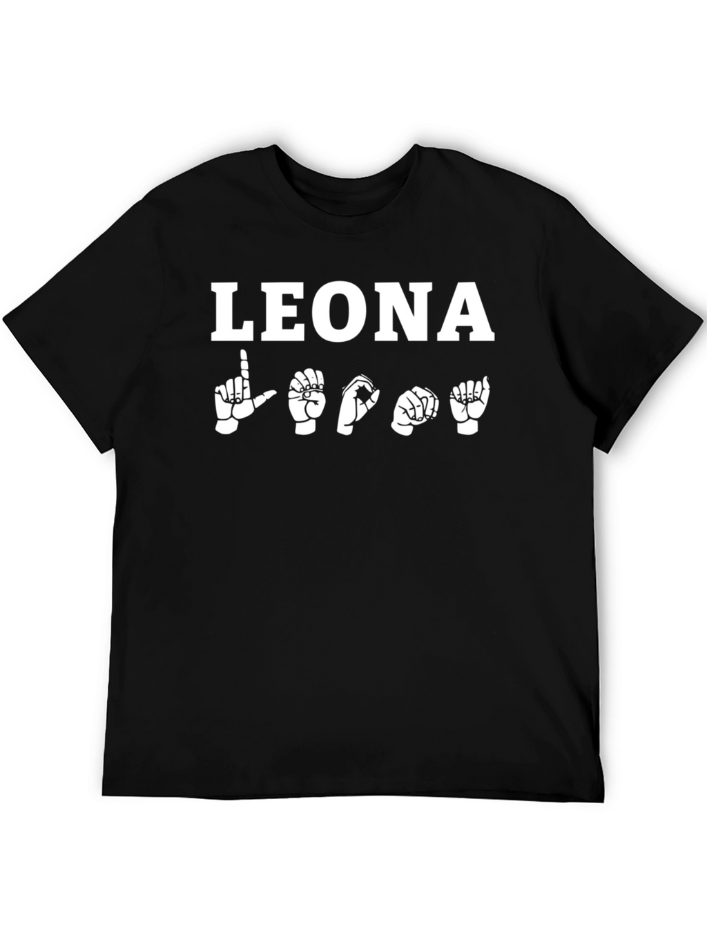 Leona Sign Language T-Shirt Black