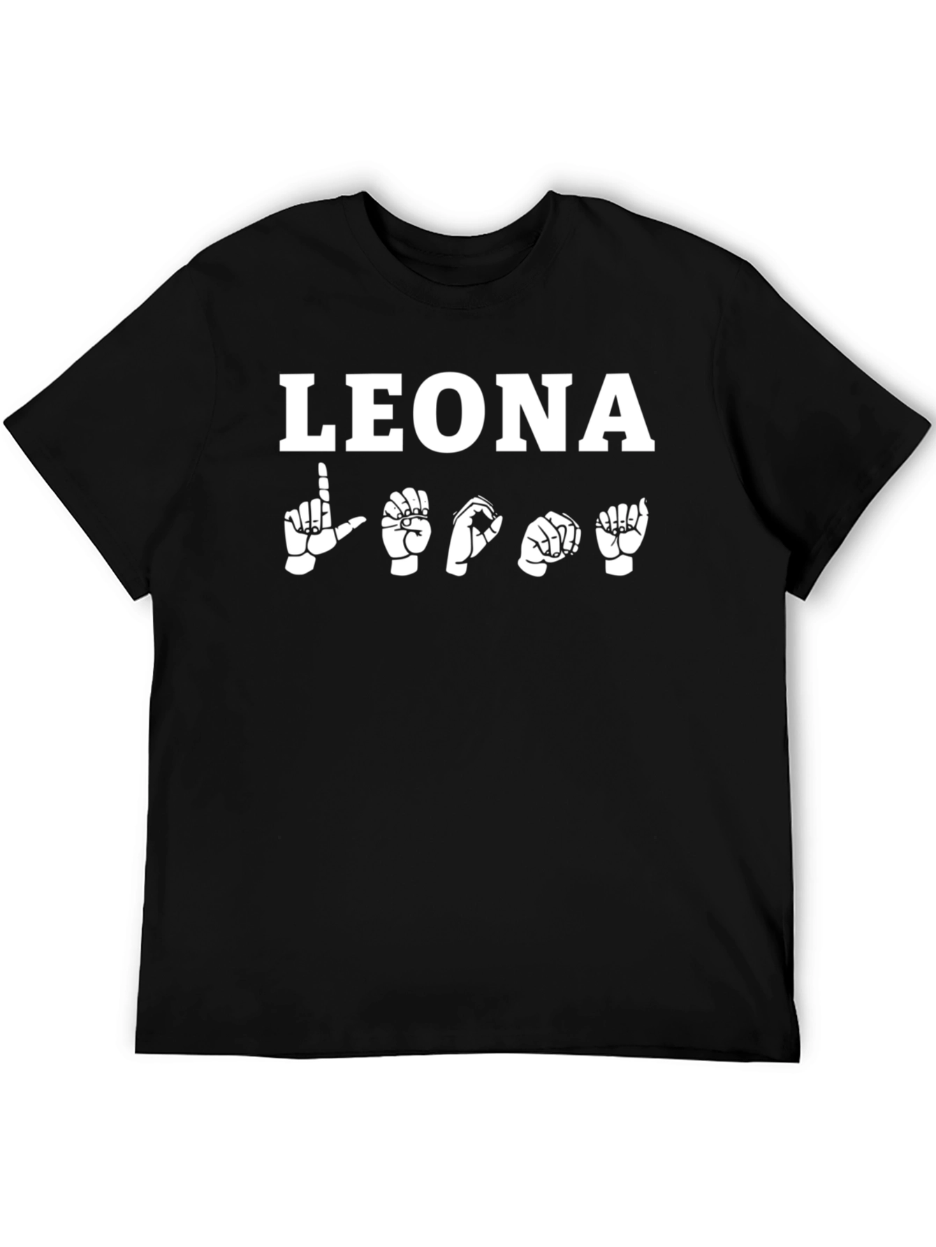 Leona Sign Language T-Shirt Black