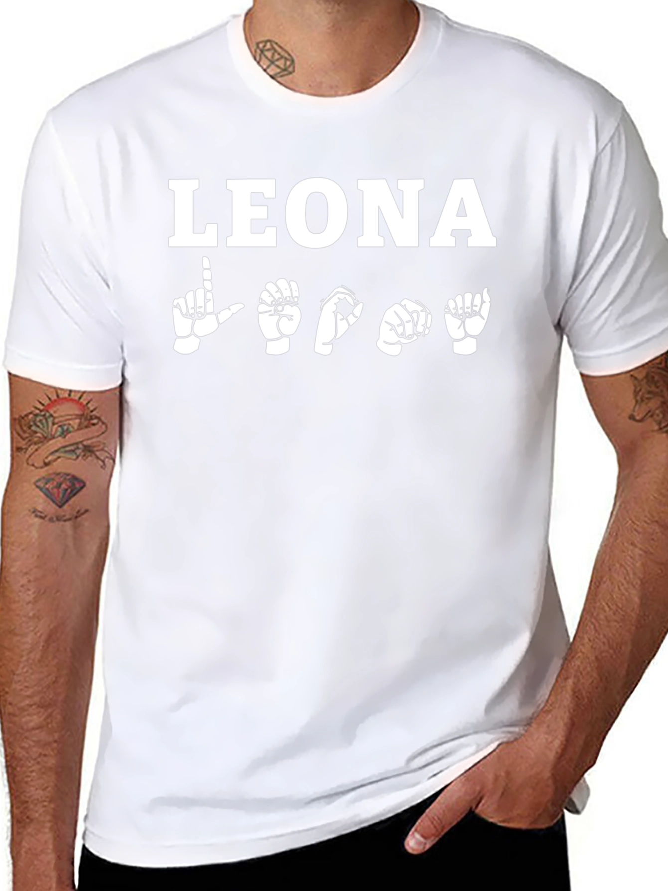 Leona Sign Language T-Shirt Black