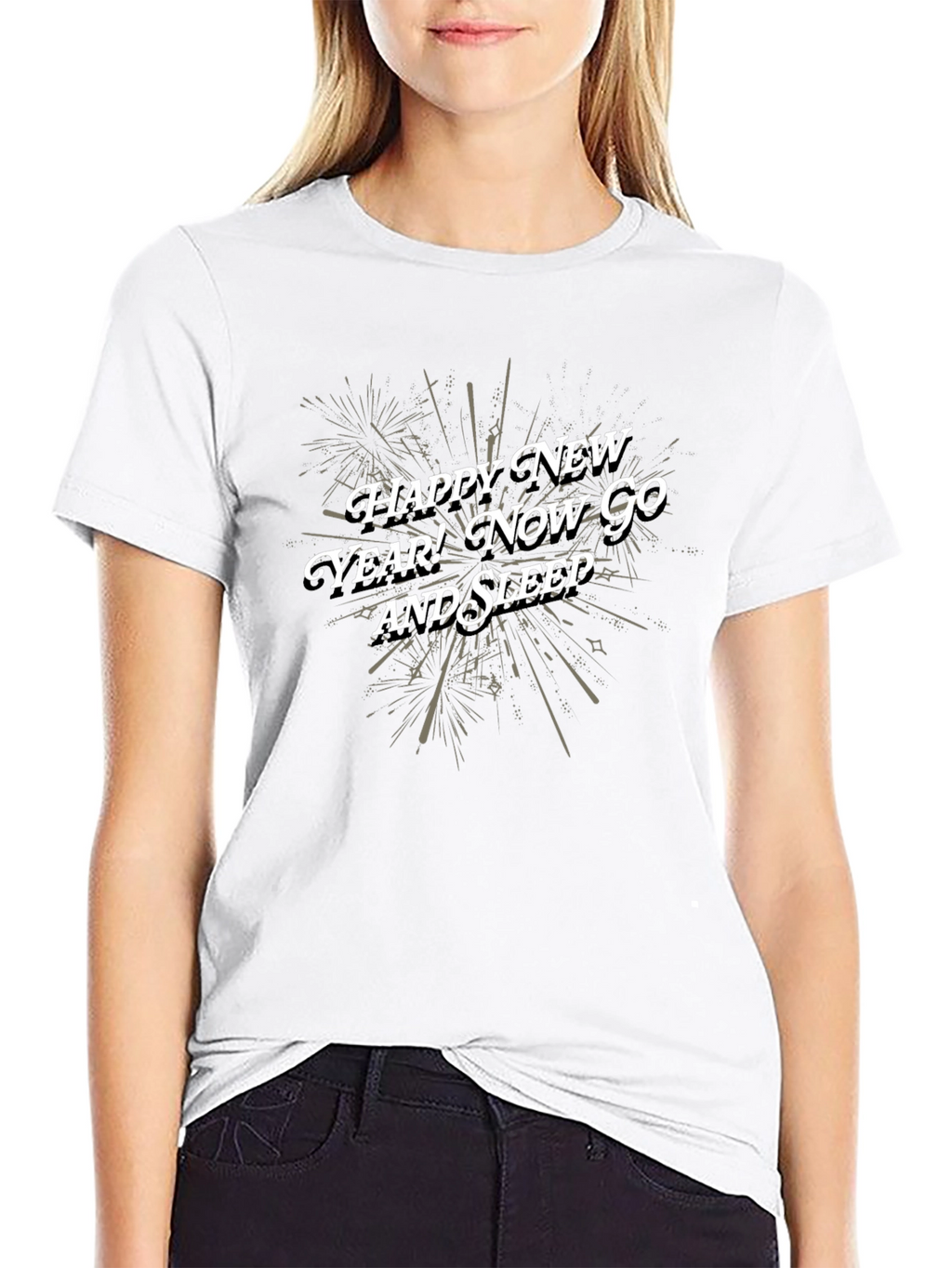Happy New Year! Now Go And Sleep Black T-Shirt