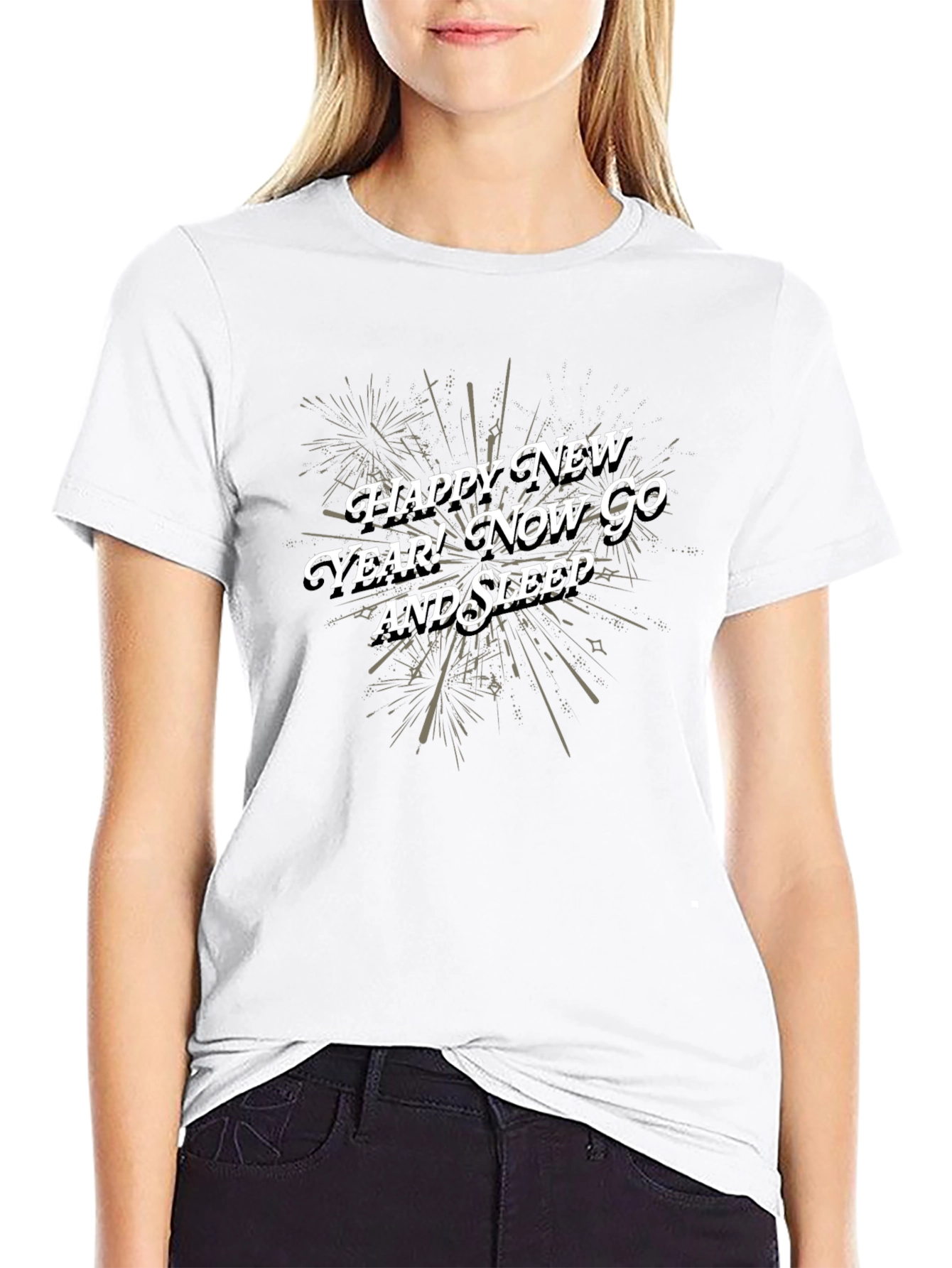 Happy New Year! Now Go And Sleep Black T-Shirt