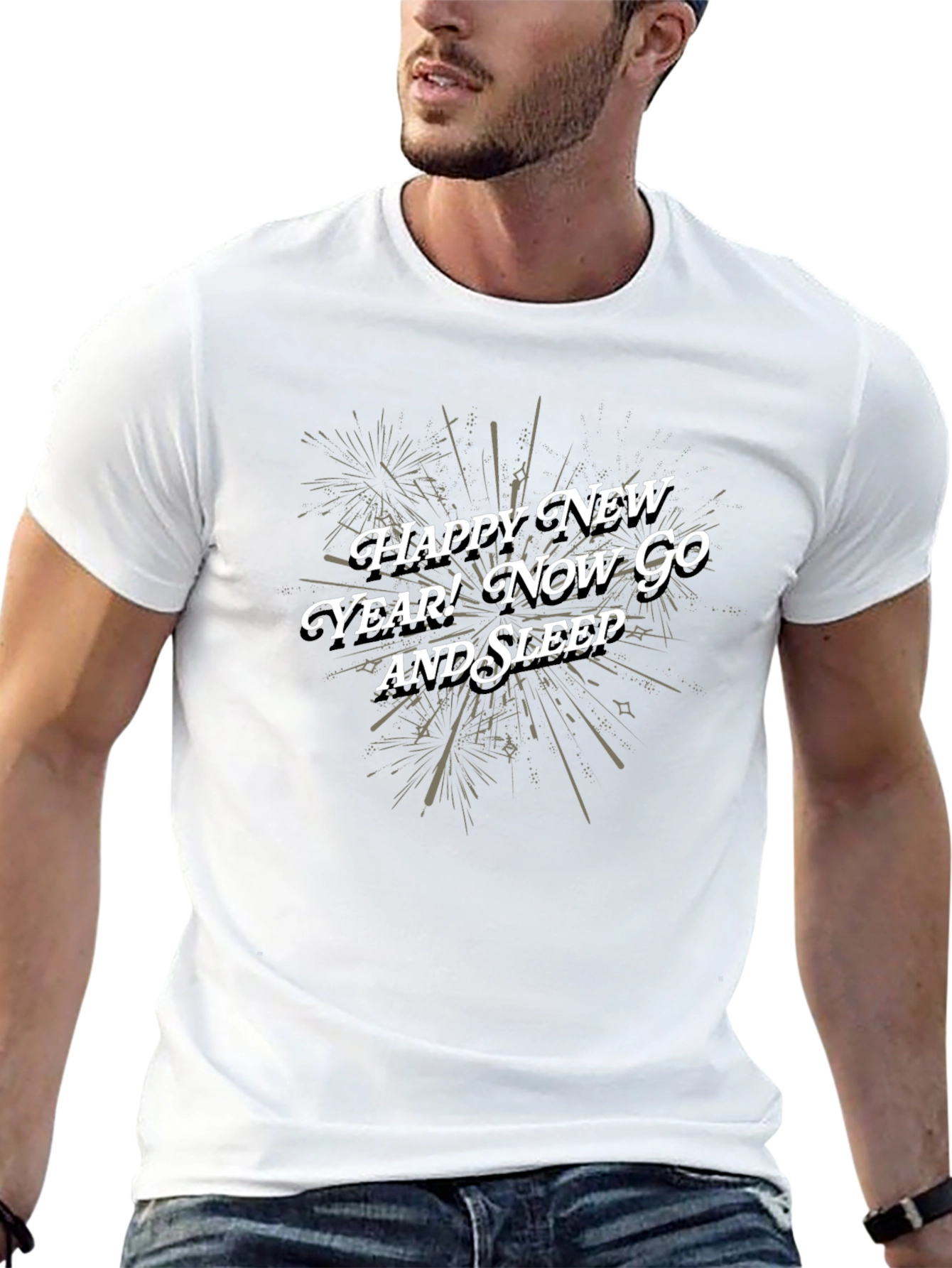Happy New Year! Now Go And Sleep Black T-Shirt