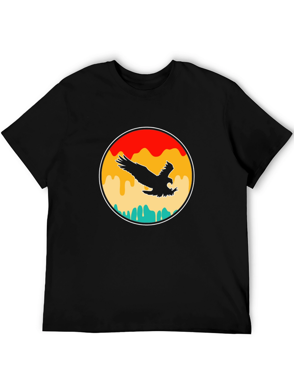 Retro Eagle Graphic T-Shirt - Black