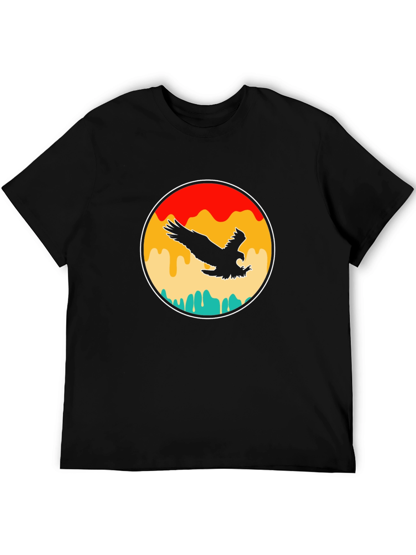 Retro Eagle Graphic T-Shirt - Black