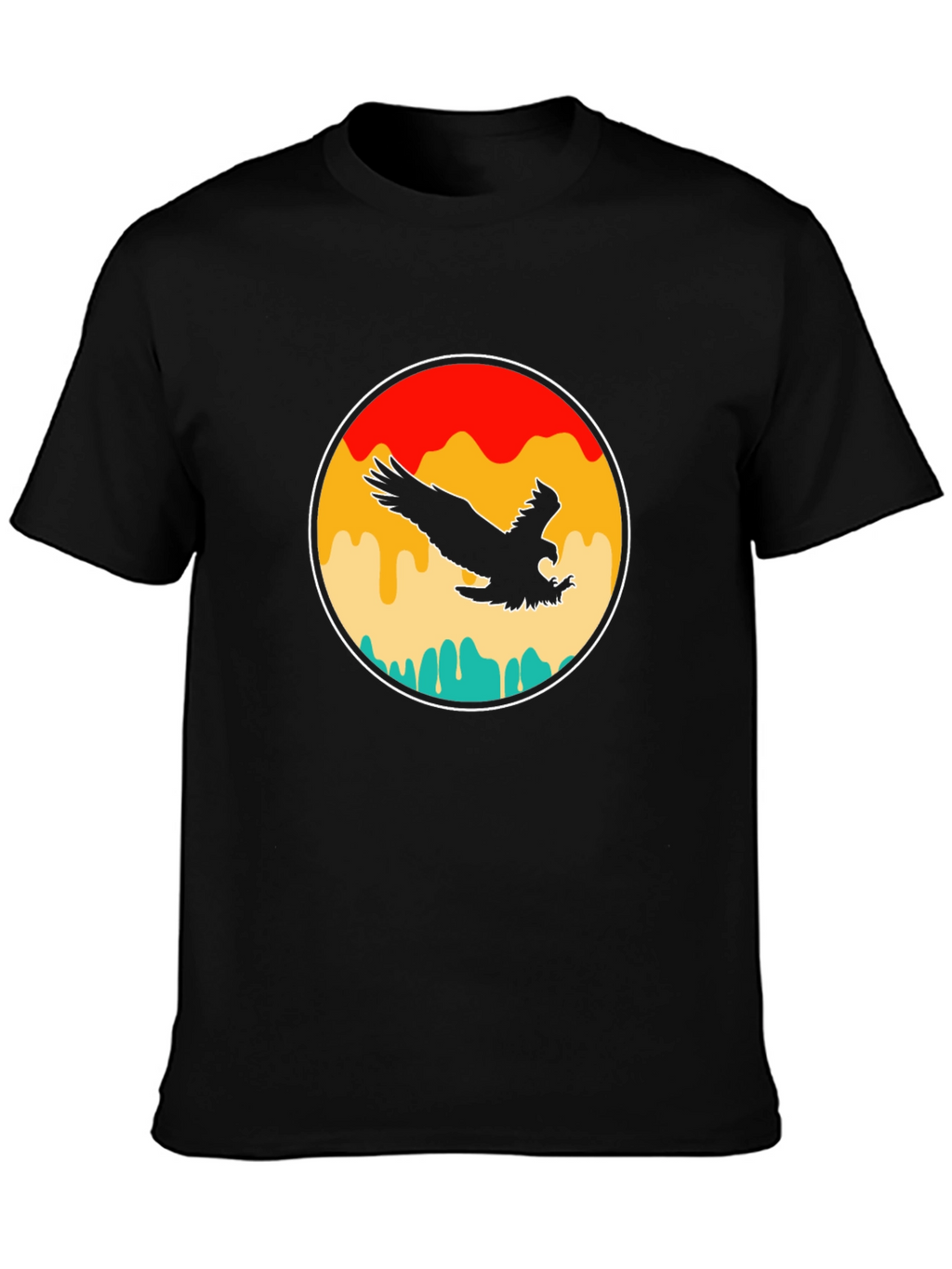 Retro Eagle Graphic T-Shirt - Black