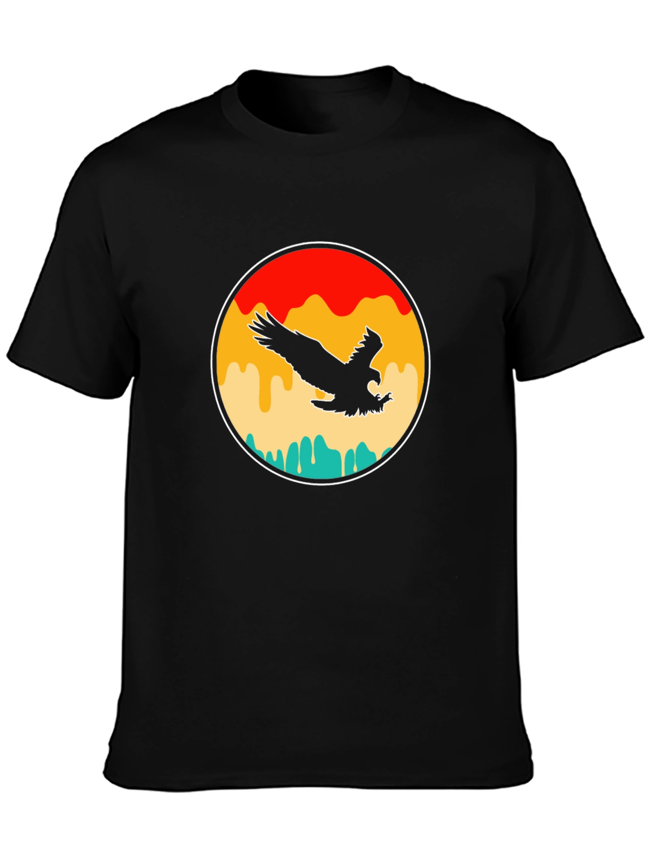 Retro Eagle Graphic T-Shirt - Black