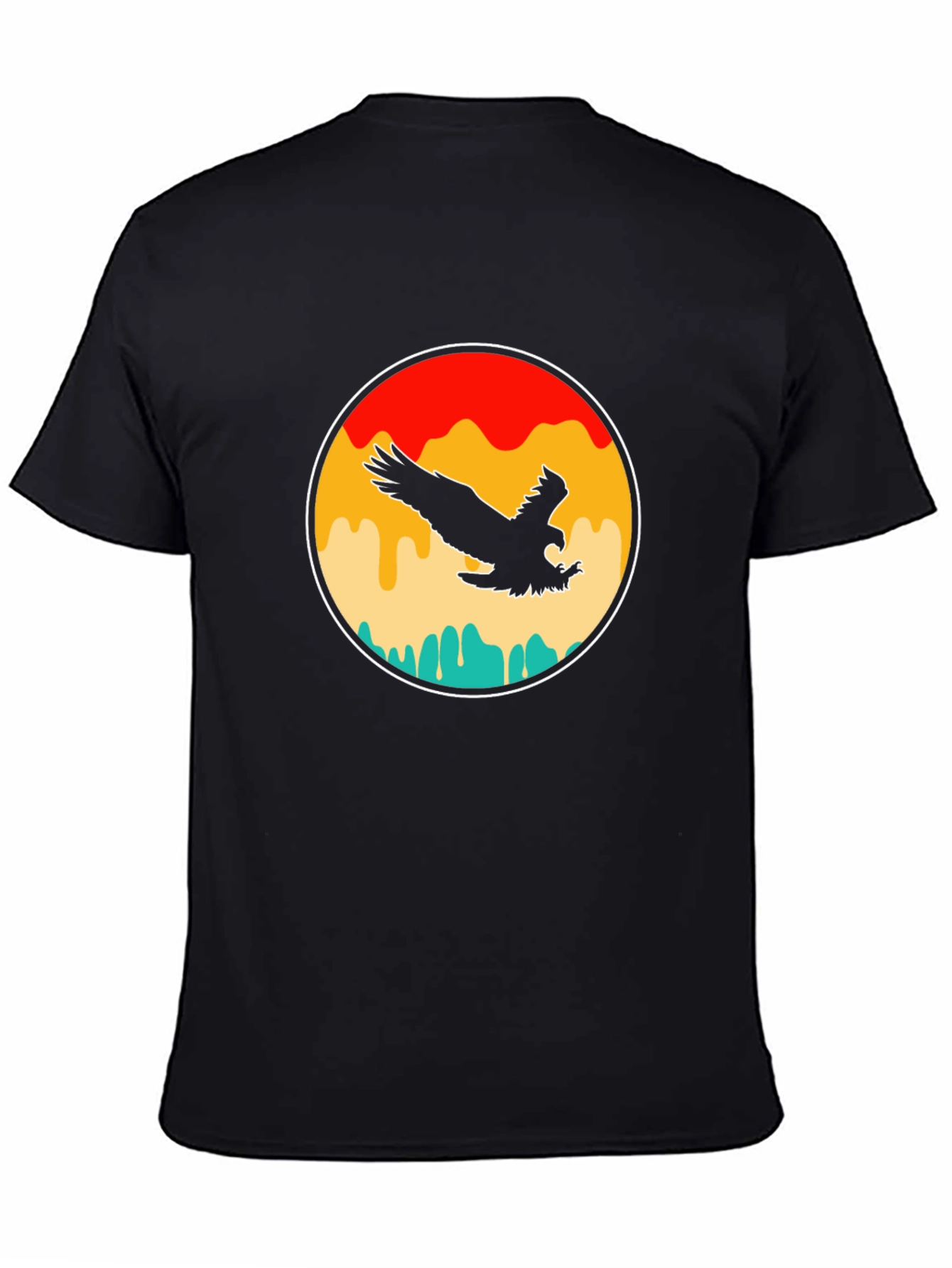 Retro Eagle Graphic T-Shirt - Black
