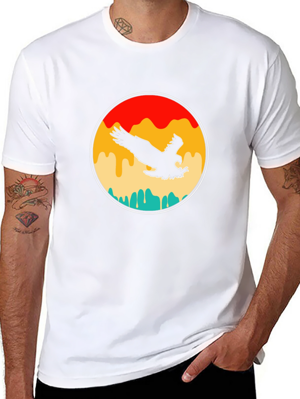 Retro Eagle Graphic T-Shirt - Black