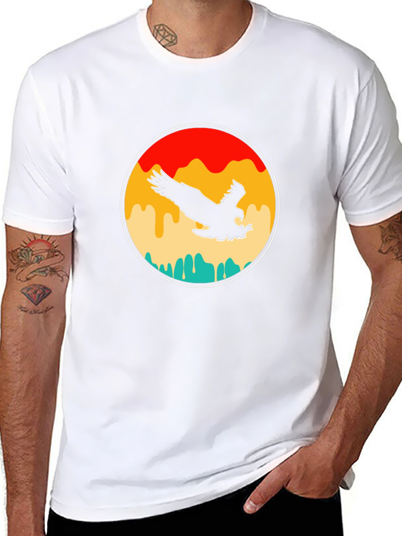 Retro Eagle Graphic T-Shirt - Black