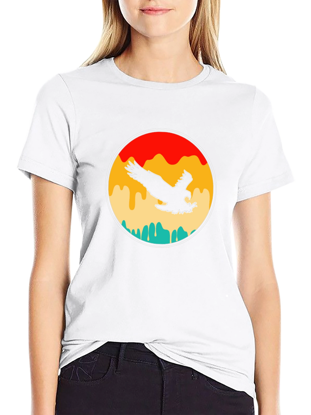 Retro Eagle Graphic T-Shirt - Black