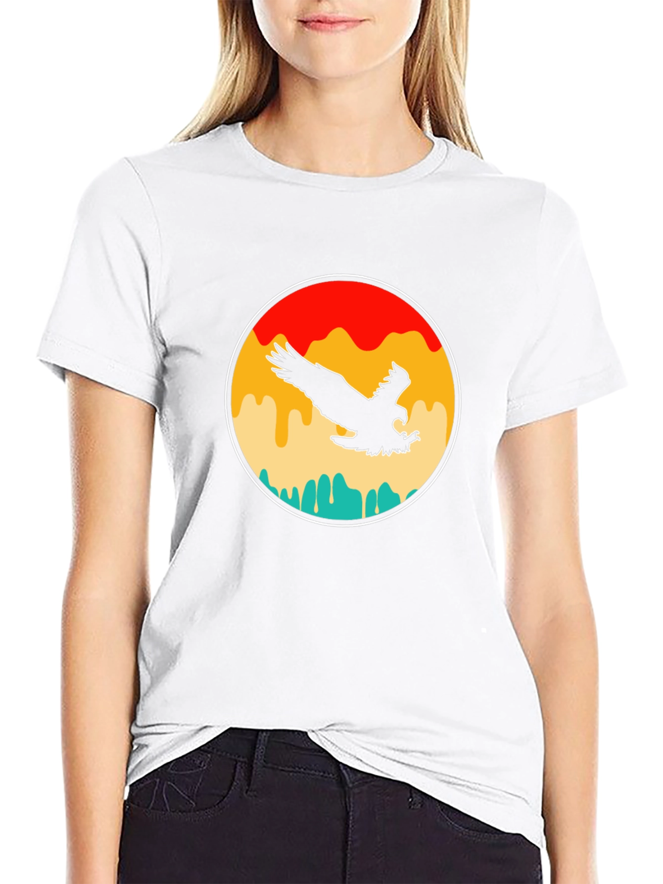 Retro Eagle Graphic T-Shirt - Black