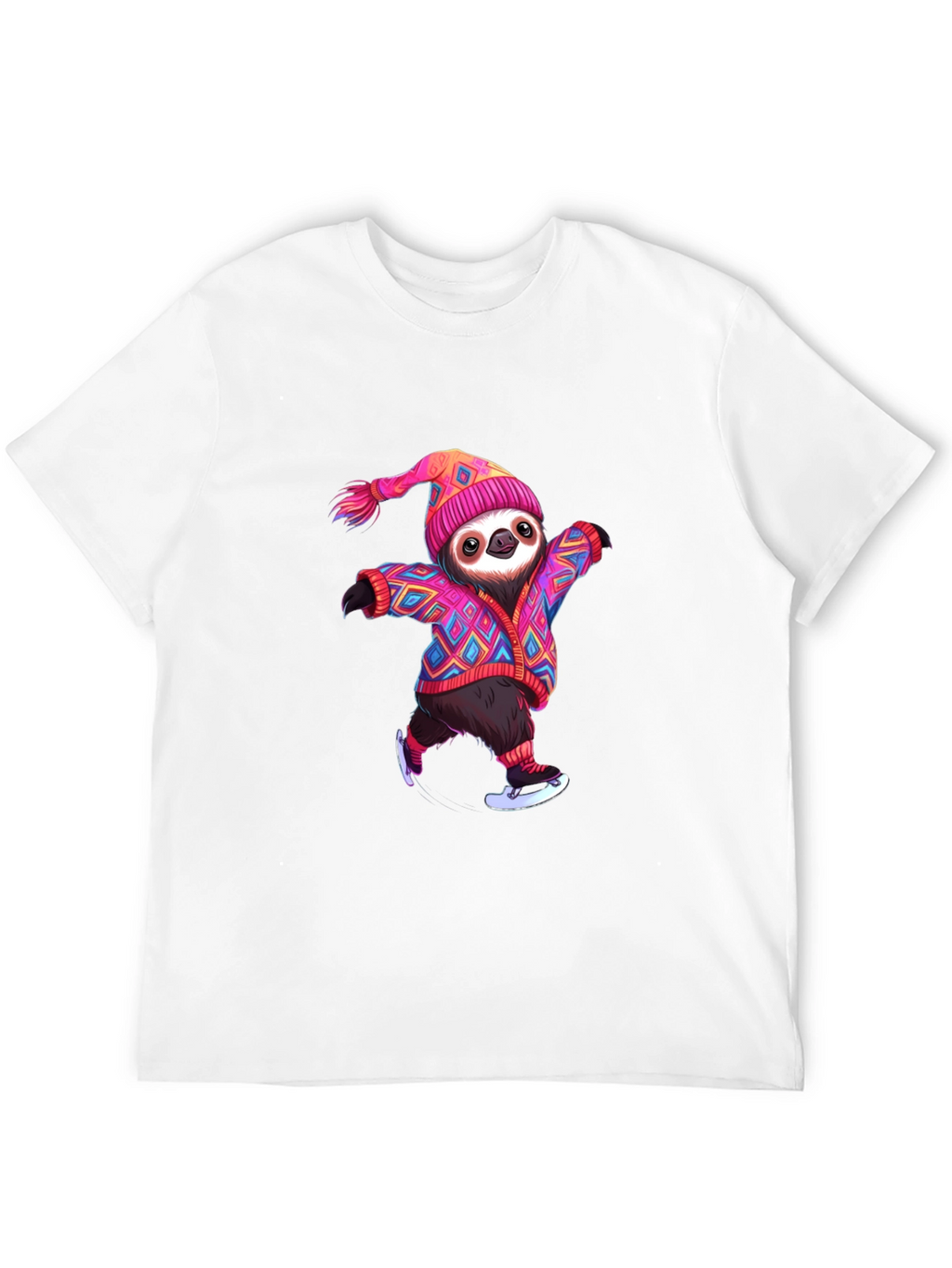 Skating Sloth Graphic Tee - Fun & Festive!
