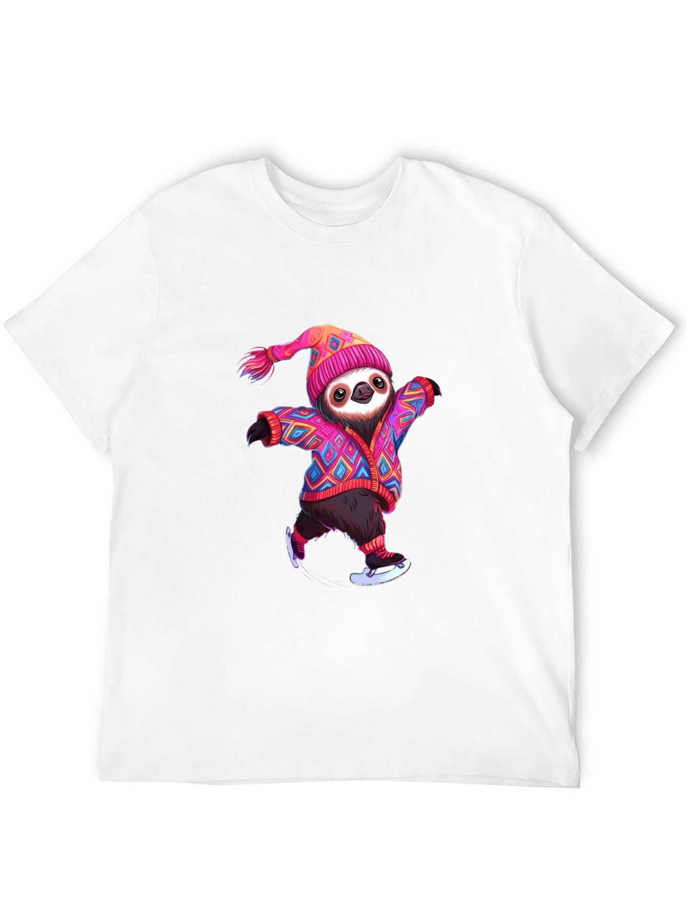 Skating Sloth Graphic Tee - Fun & Festive!