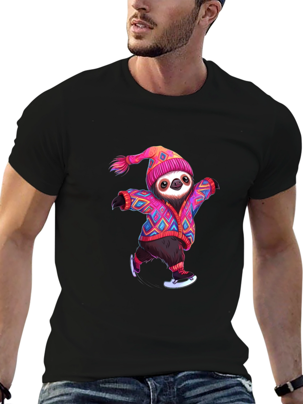 Skating Sloth Graphic Tee - Fun & Festive!