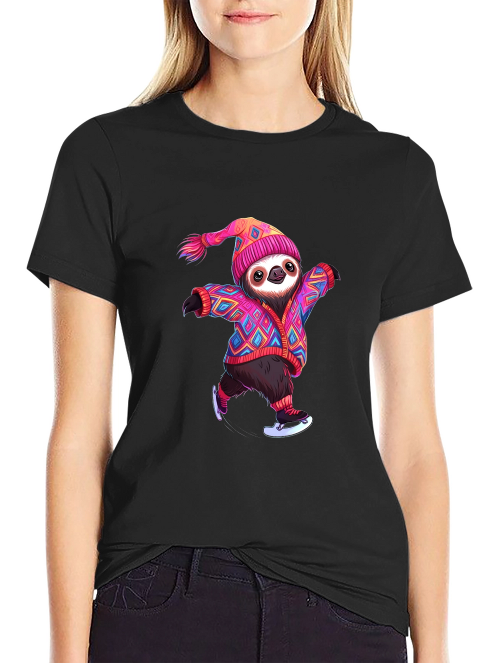 Skating Sloth Graphic Tee - Fun & Festive!
