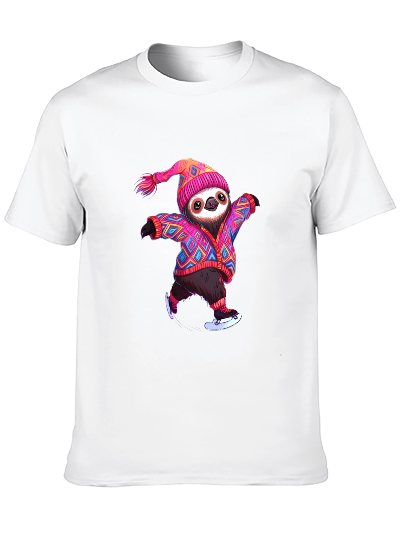 Skating Sloth Graphic Tee - Fun & Festive!