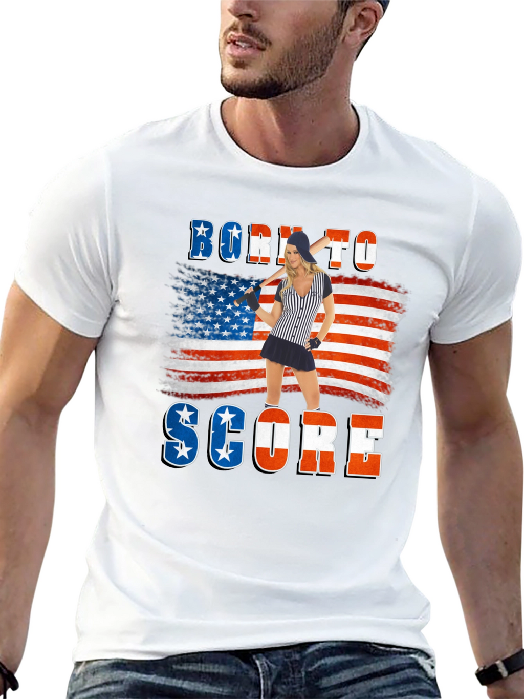 Born to Score Patriotic T-Shirt