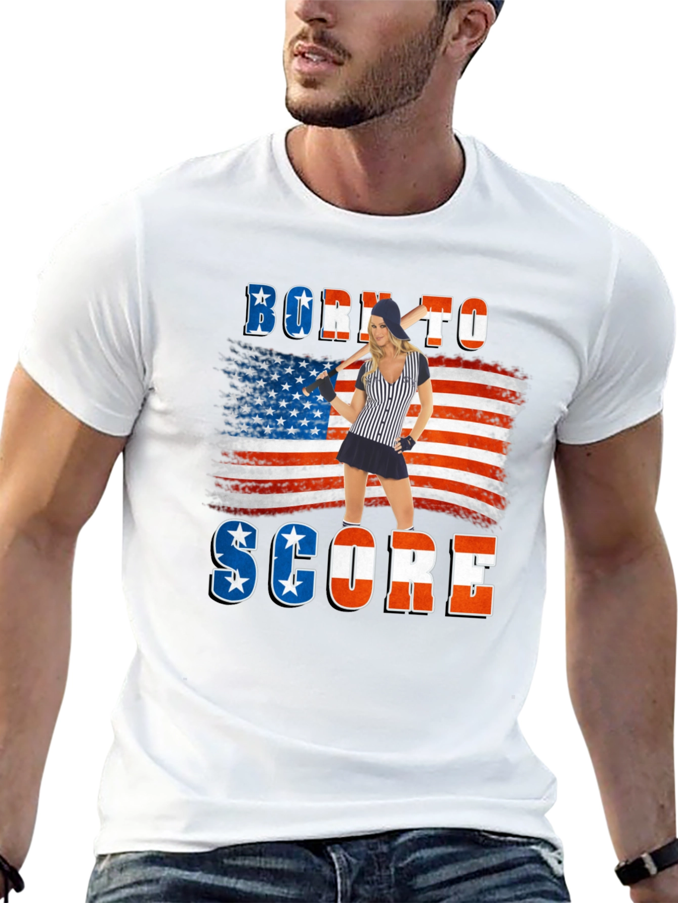 Born to Score Patriotic T-Shirt