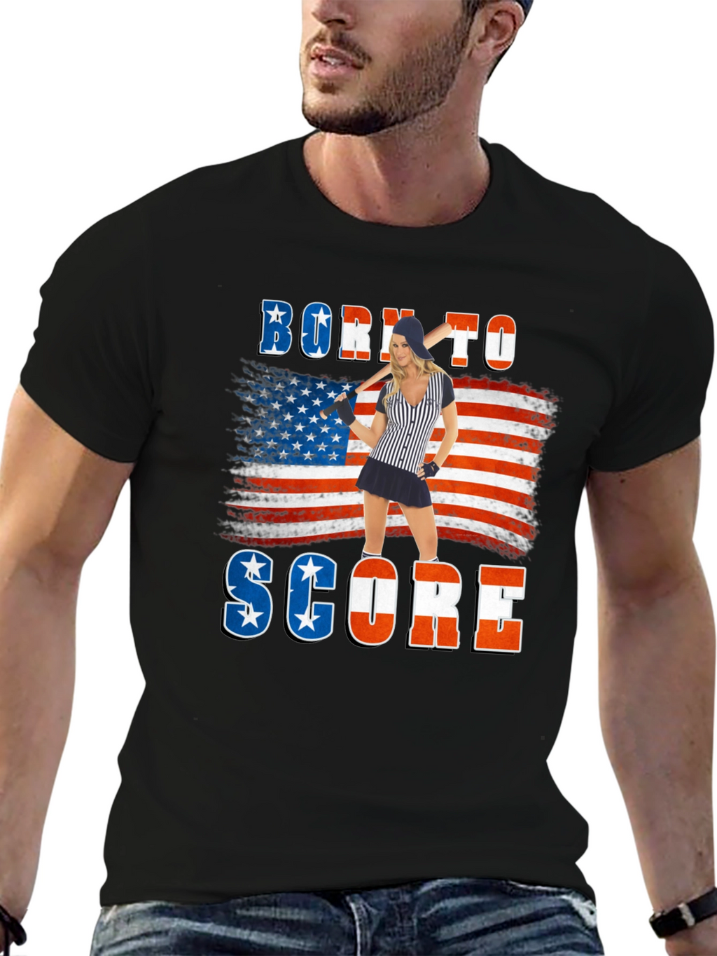 Born to Score Patriotic T-Shirt