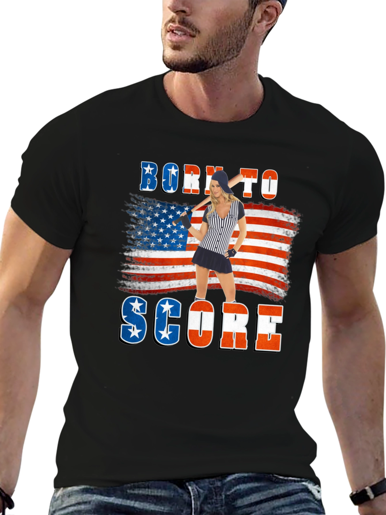 Born to Score Patriotic T-Shirt