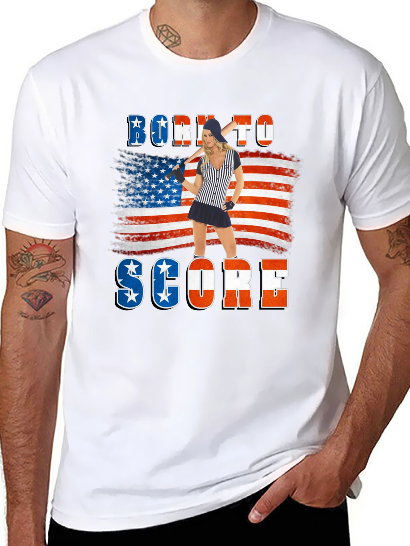 Born to Score Patriotic T-Shirt