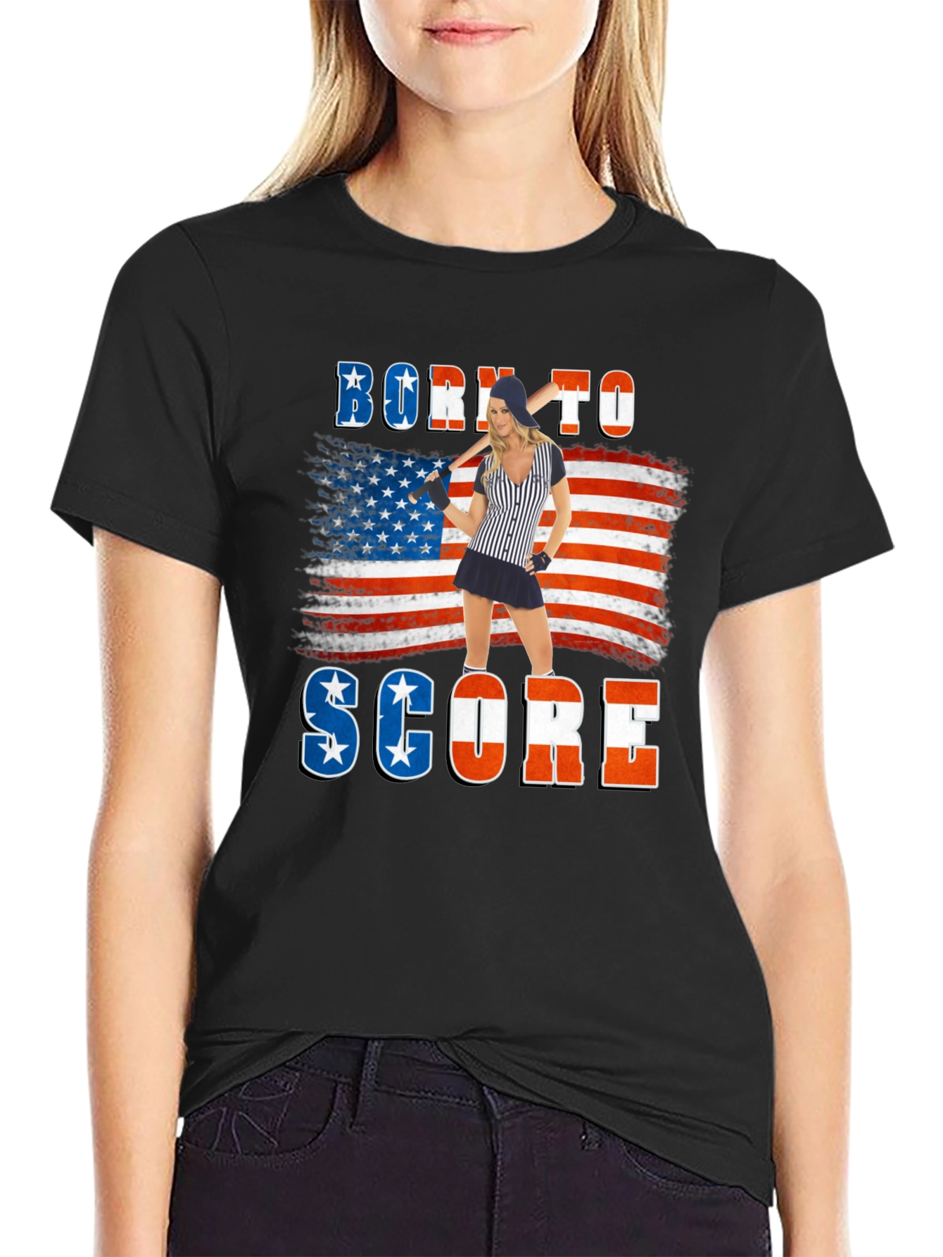 Born to Score Patriotic T-Shirt