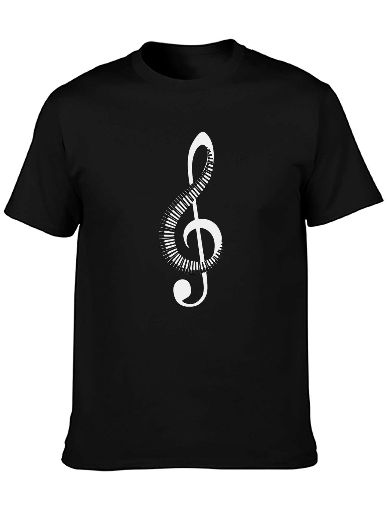 Musical Note Graphic Tee - Black Cotton Comfort
