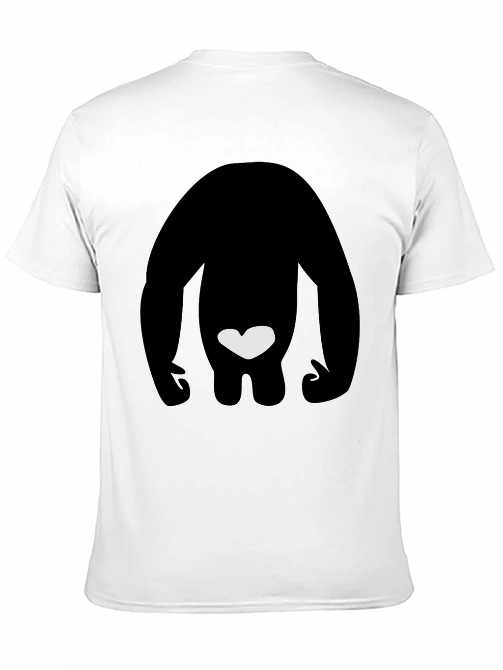 Black T-Shirt with Silhouette & Heart