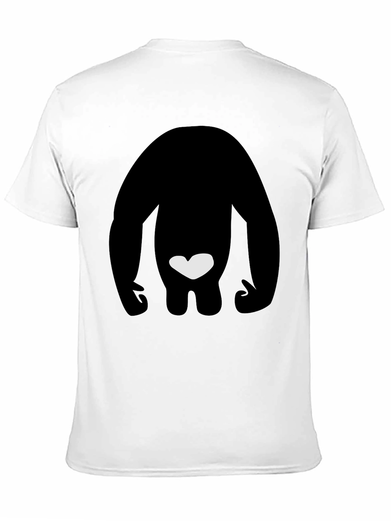 Black T-Shirt with Silhouette & Heart