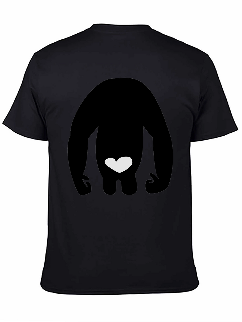 Black T-Shirt with Silhouette & Heart