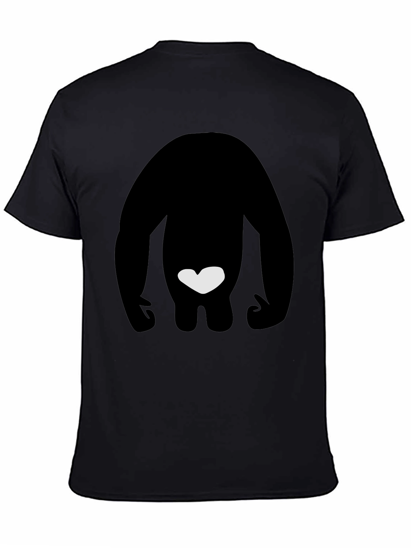 Black T-Shirt with Silhouette & Heart
