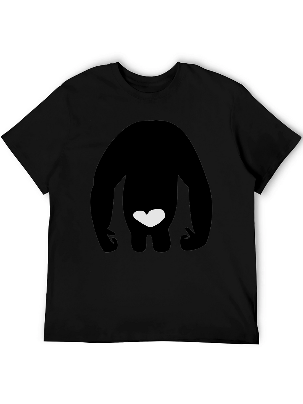 Black T-Shirt with Silhouette & Heart
