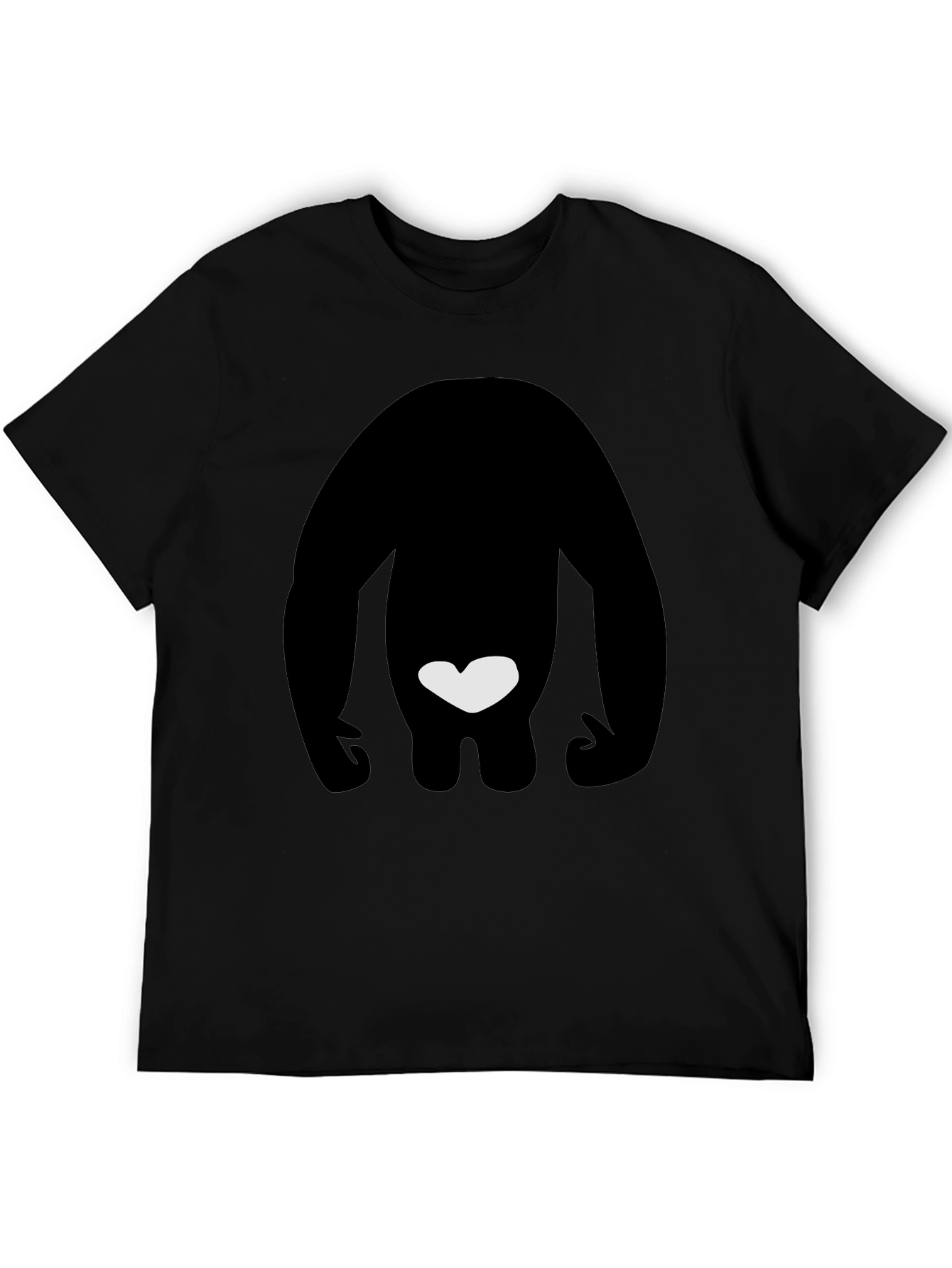 Black T-Shirt with Silhouette & Heart
