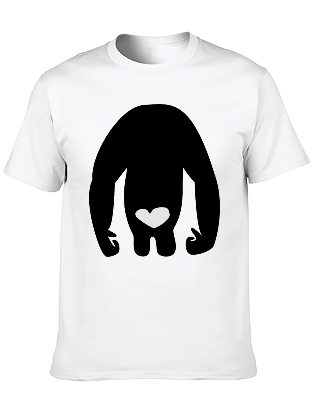 Black T-Shirt with Silhouette & Heart