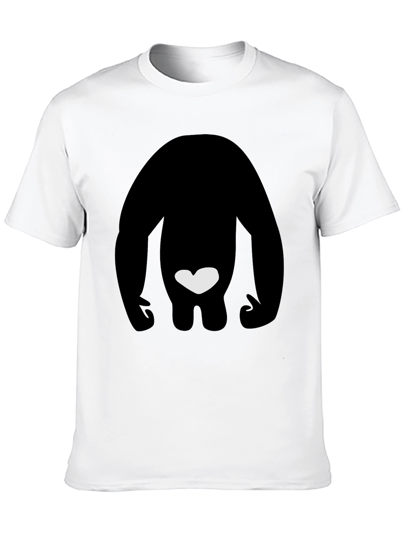 Black T-Shirt with Silhouette & Heart