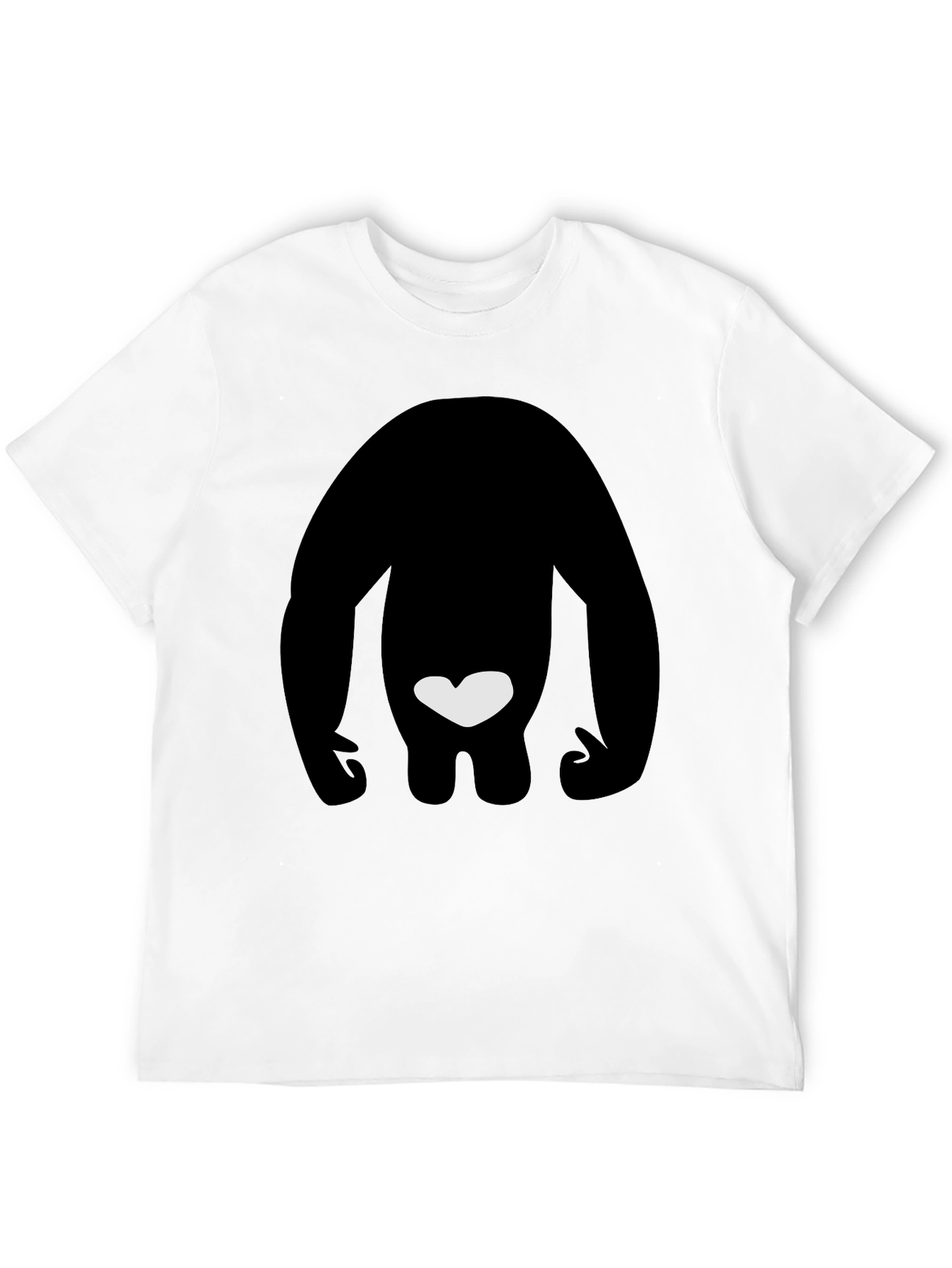 Black T-Shirt with Silhouette & Heart