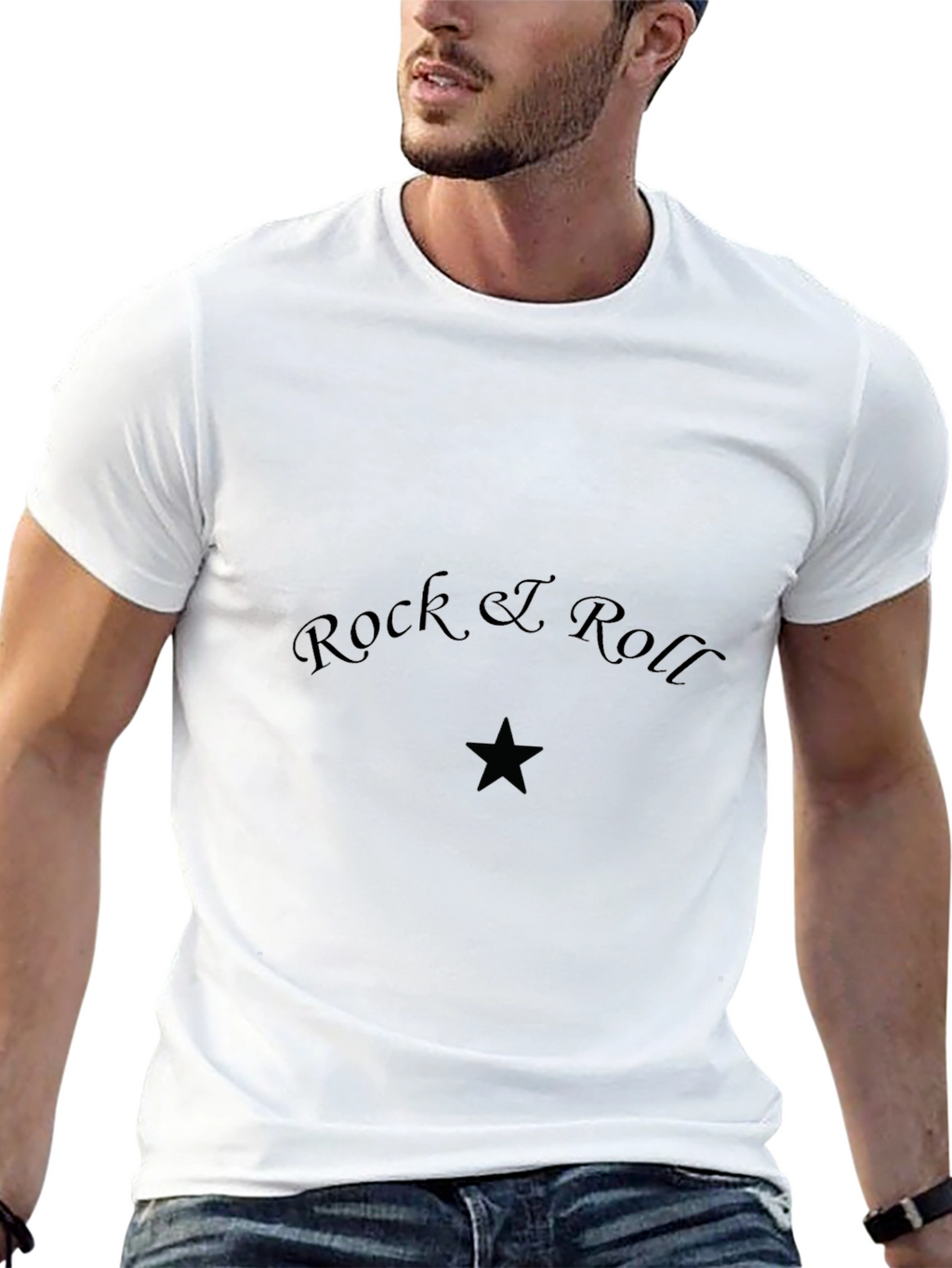 Rock & Roll Graphic Print T-Shirt