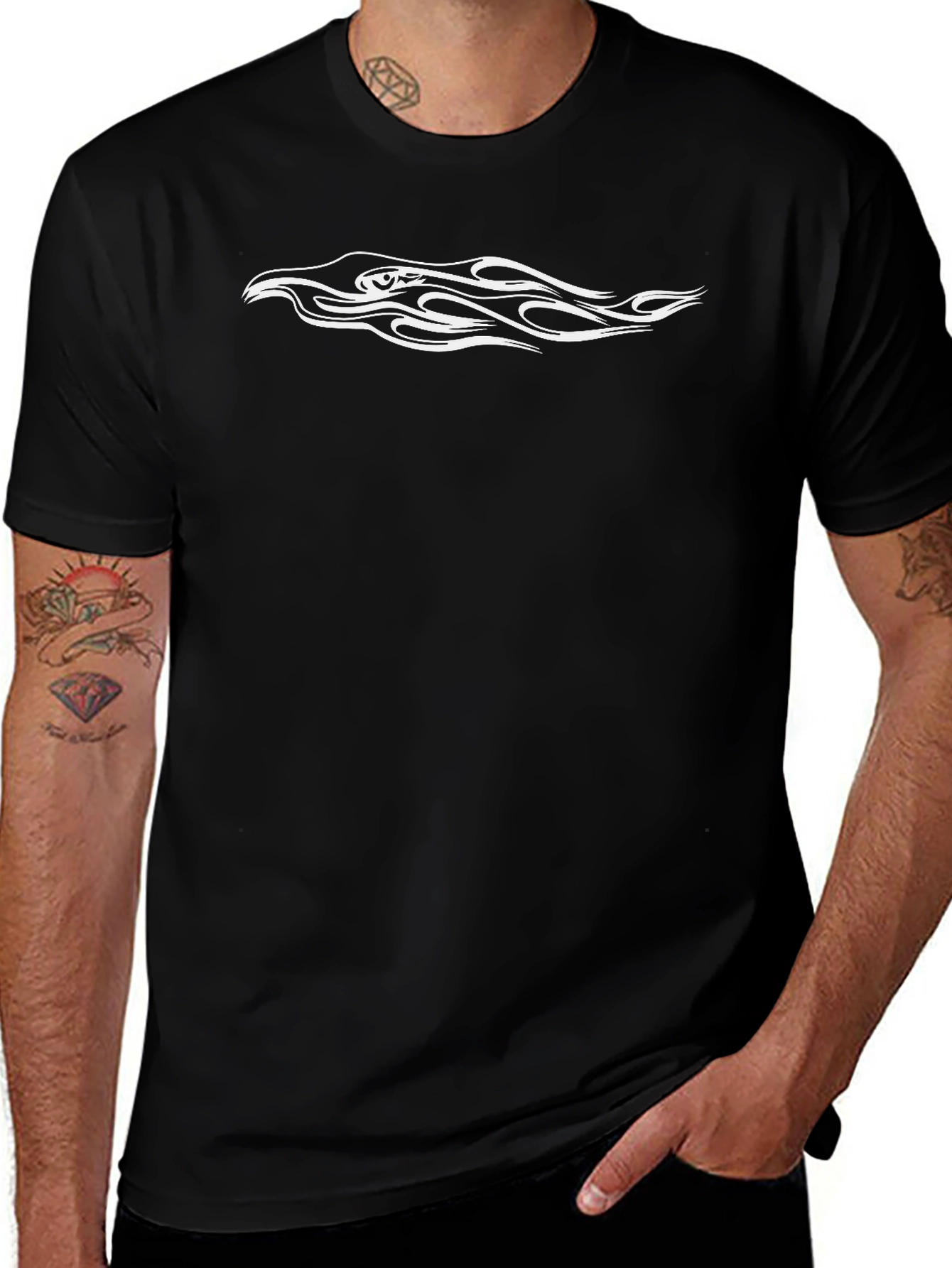 Black Eagle Flame Graphic Tee