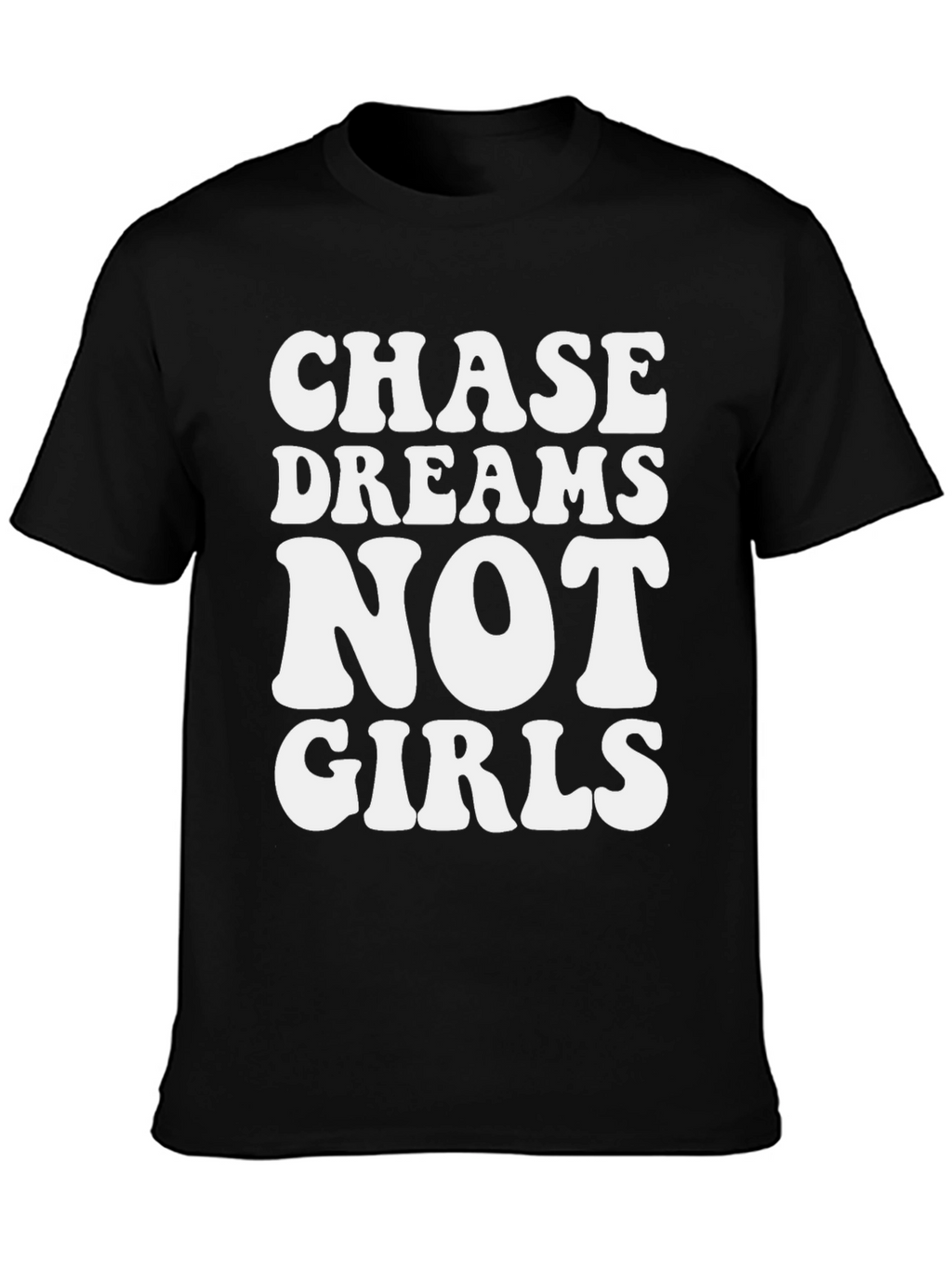Chase Dreams Graphic Tee - Black Cotton Casual T-Shirt