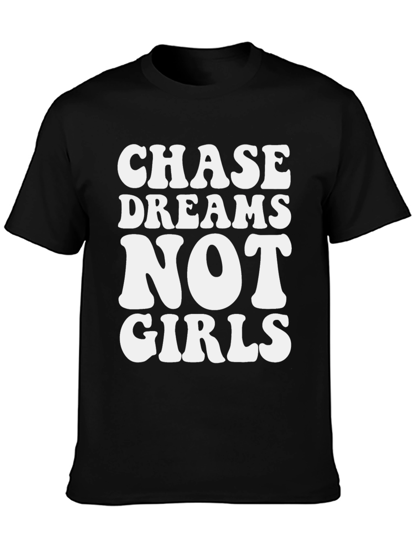 Chase Dreams Graphic Tee - Black Cotton Casual T-Shirt