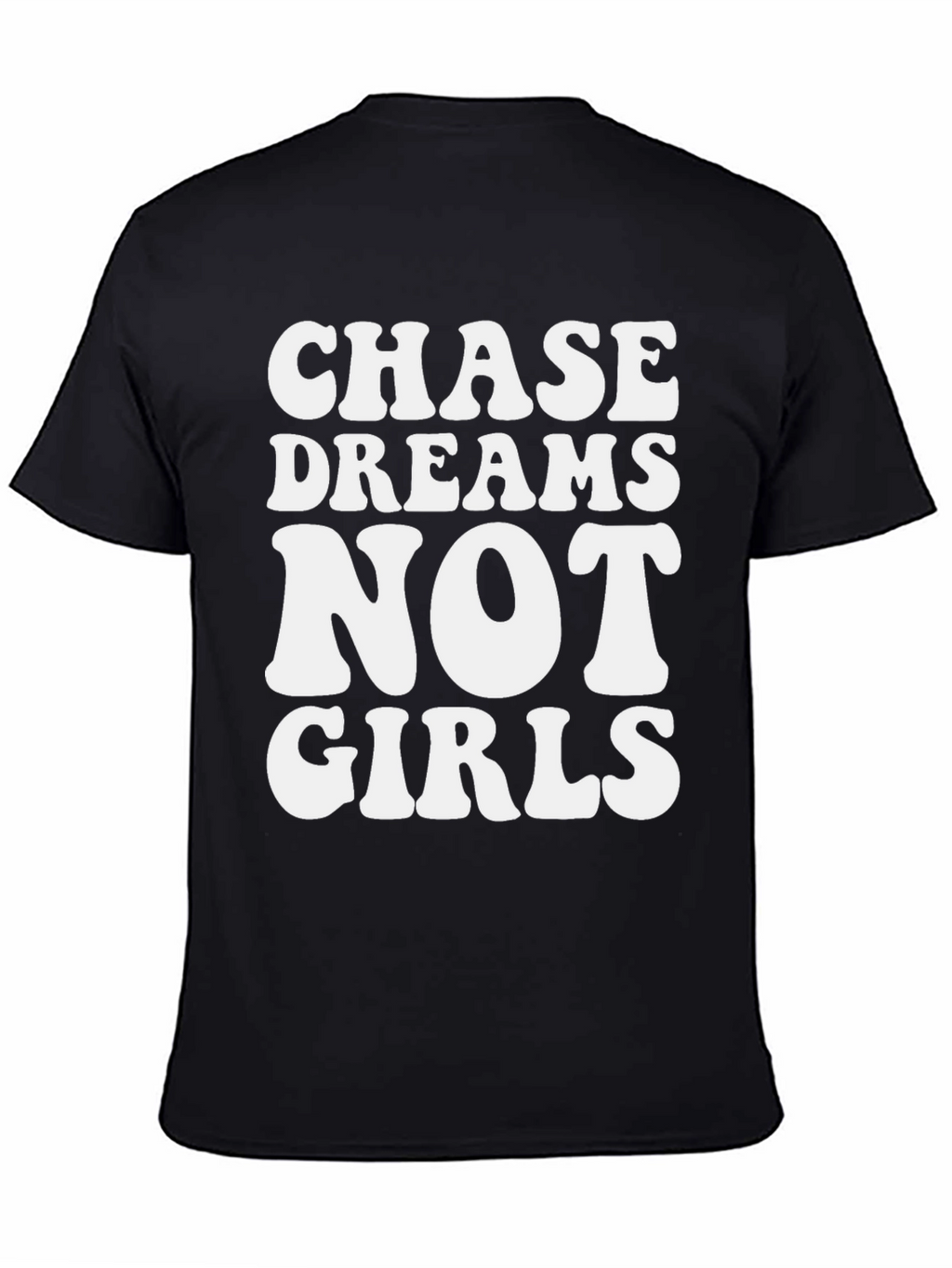 Chase Dreams Graphic Tee - Black Cotton Casual T-Shirt