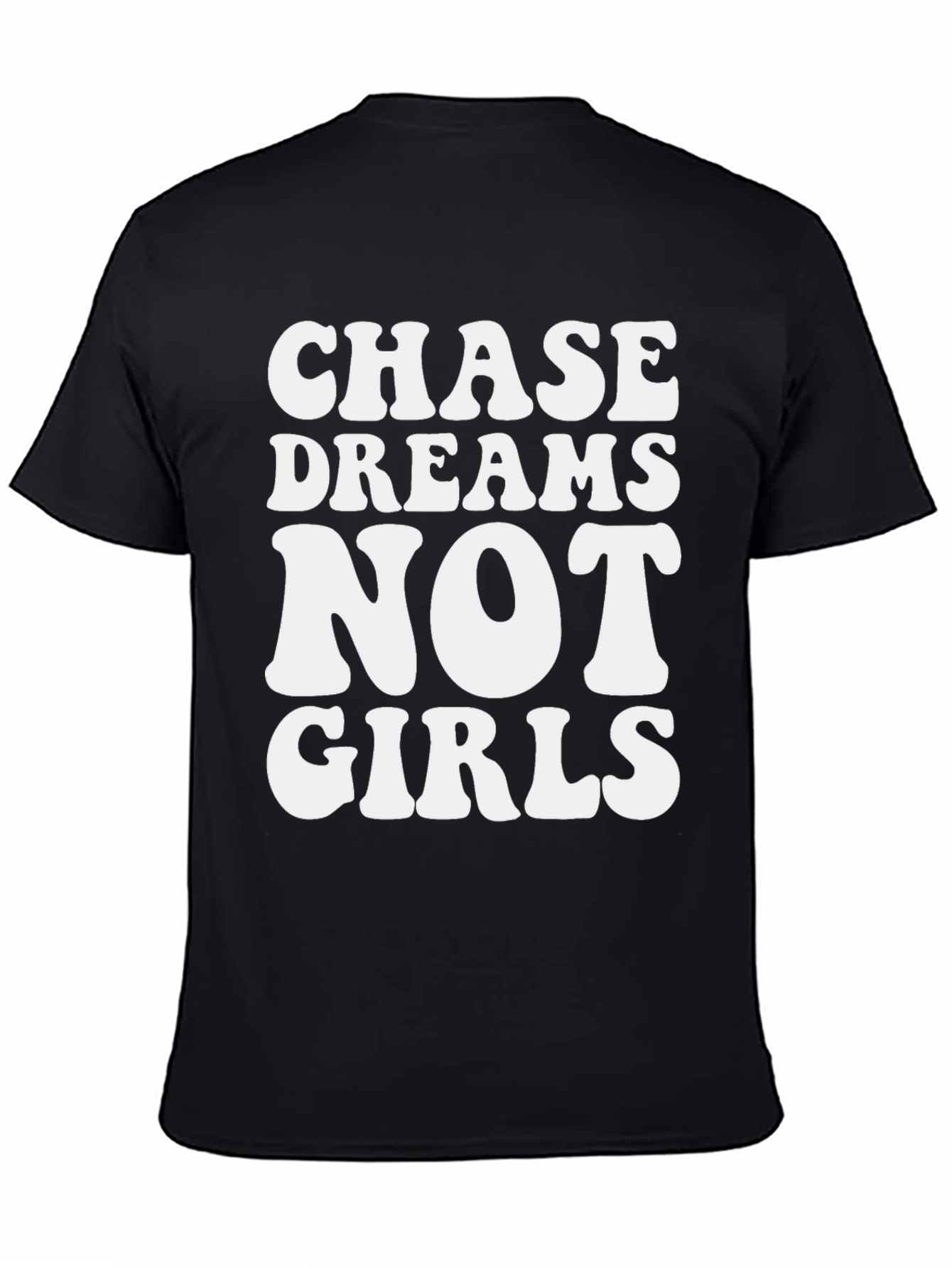 Chase Dreams Graphic Tee - Black Cotton Casual T-Shirt