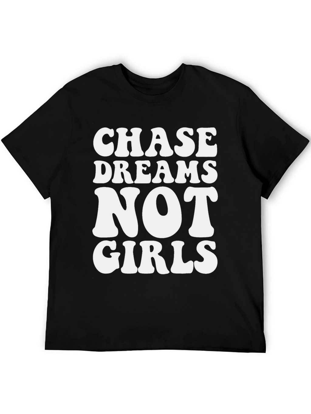 Chase Dreams Graphic Tee - Black Cotton Casual T-Shirt