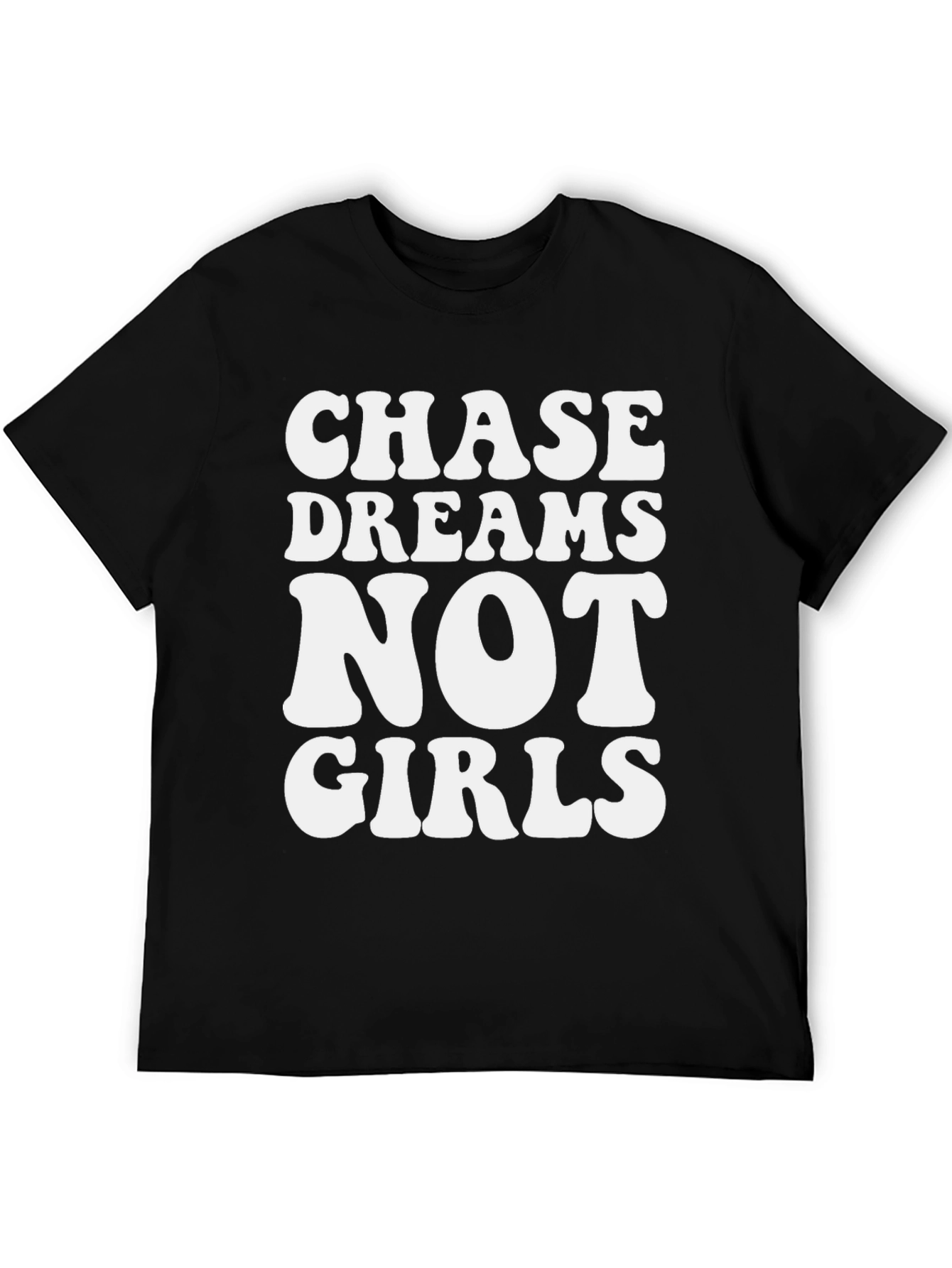 Chase Dreams Graphic Tee - Black Cotton Casual T-Shirt