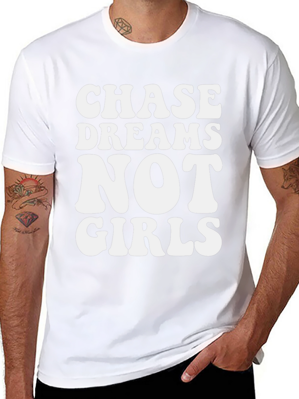 Chase Dreams Graphic Tee - Black Cotton Casual T-Shirt