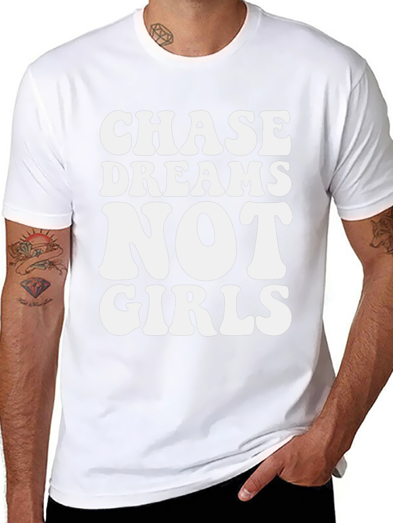 Chase Dreams Graphic Tee - Black Cotton Casual T-Shirt