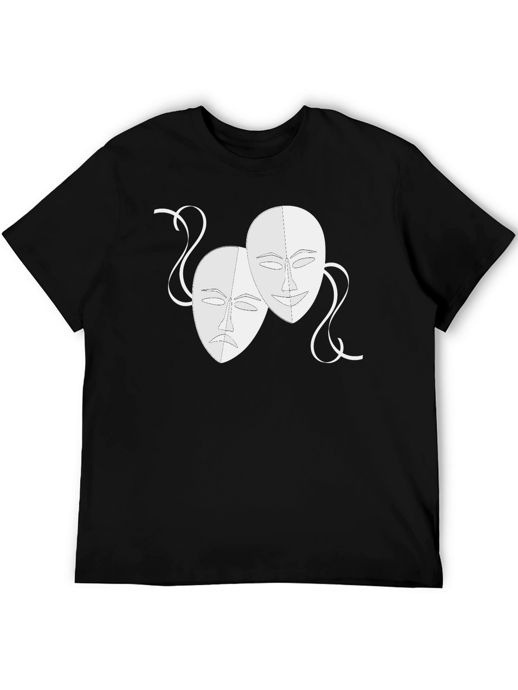 Comedy & Tragedy Masks Graphic Black Tee